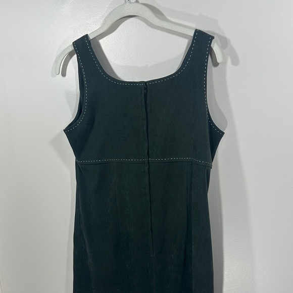 Talbots Chic Dark Faux Suede Green Sleeveless Tank Dress Woman's Size 2 - Picture 7 of 9